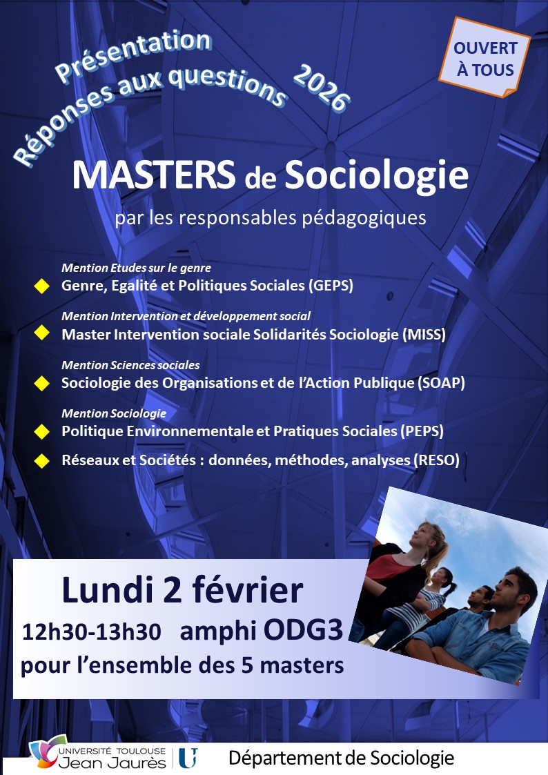 Présentation des Masters de Sociologie